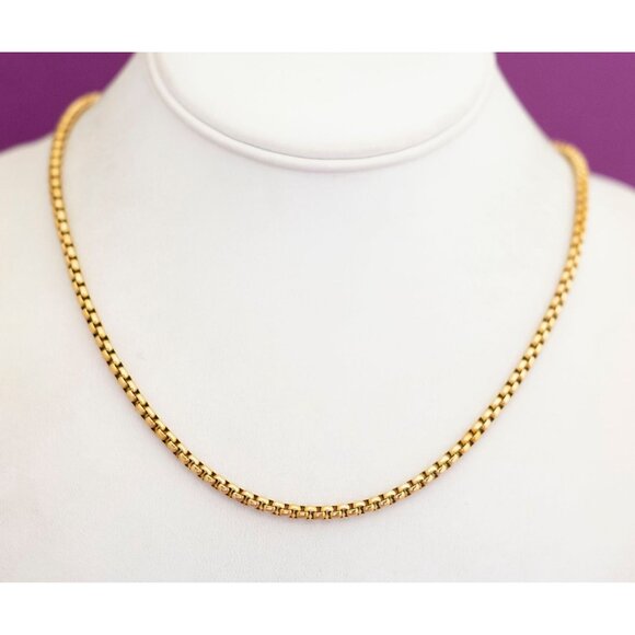 Vintage Elegant Geometric Braids Gold Tone Chain Necklace 30 inch - V11 - Picture 2 of 3